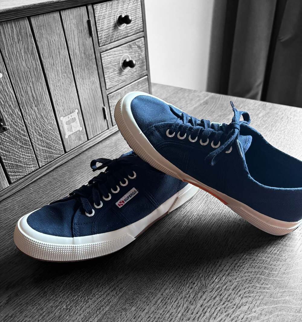Superga 2750 Cotu Classic Navy Canvas Sneakers (SZ: 39.5 EURO)(7 M)(8.5 W)